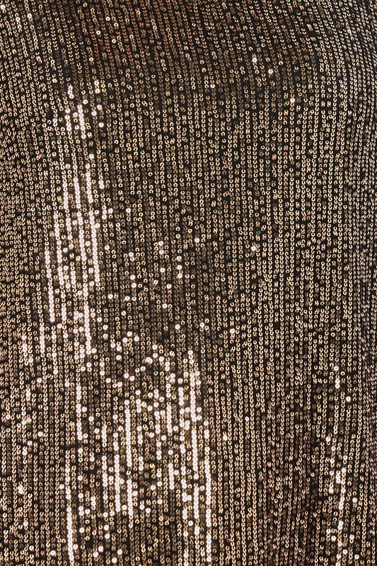EVANS Plus Size Gold Sequin Embellished Vest Top | Evans 4