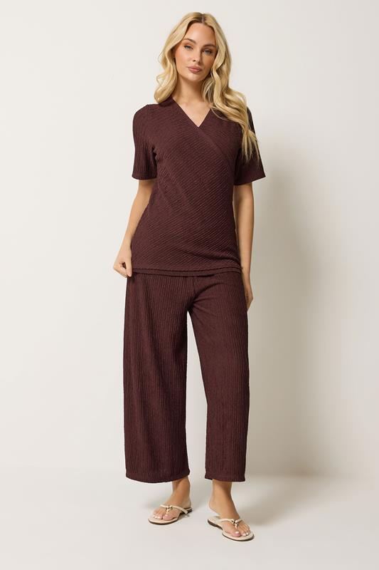  M&Co Rust Brown Textured Top and Trousers Set
