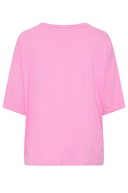 YOURS Plus Size Pink Oversized Boxy T-Shirt | Yours Clothing 7