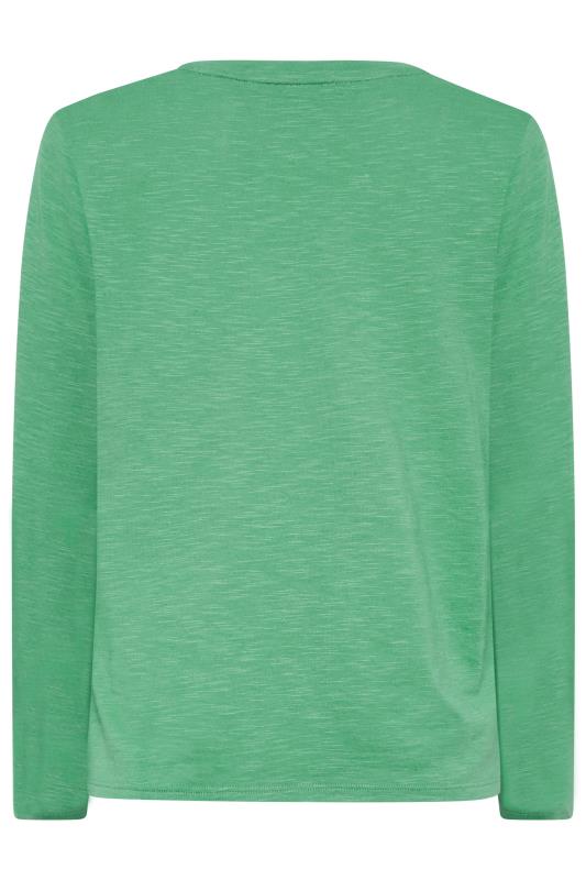 M&Co Green V-Neck Long Sleeve Cotton T-Shirt | M&Co 7