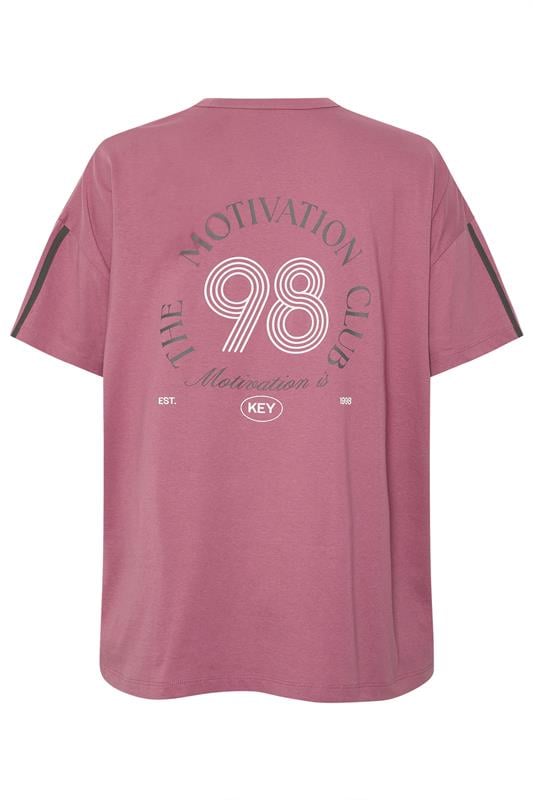 YOURS ACTIVE Curve Pink 'The Motivation Club' T-Shirt 8