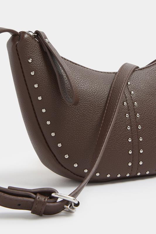 Brown Stud Detail Cross Body Bag | Yours Clothing 6