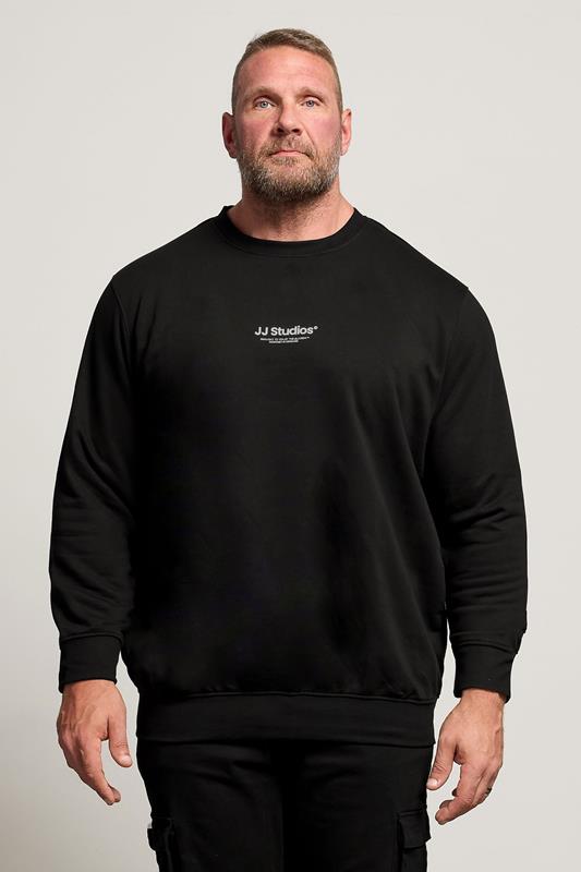  JACK & JONES Big & Tall Black JJ Studios Sweatshirt