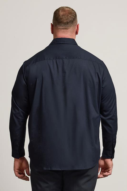 BadRhino Big & Tall Navy Blue Stretch Long Sleeve Shirt | BadRhino 2