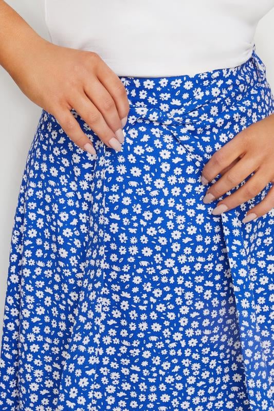 M&Co Blue Ditsy Floral Print Belted Midi Skirt | M&Co 4