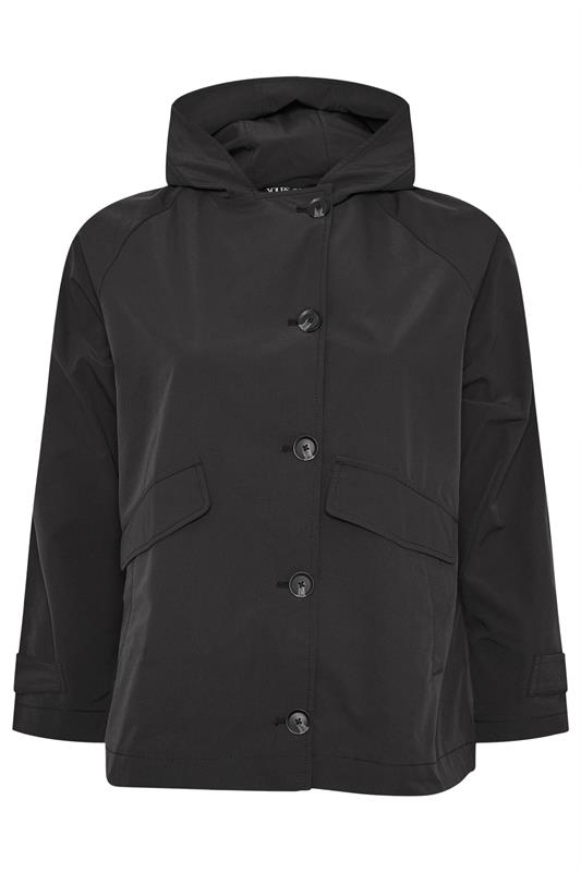 YOURS Plus Size Black  Hooded Raglan Jacket | Yours Clothing 6