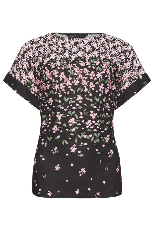 M&Co Black Floral Print Tie Detail Top | M&Co 5