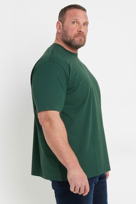 BadRhino Big & Tall Dark Green Soft Touch Relaxed Fit T-Shirt | BadRhino 2