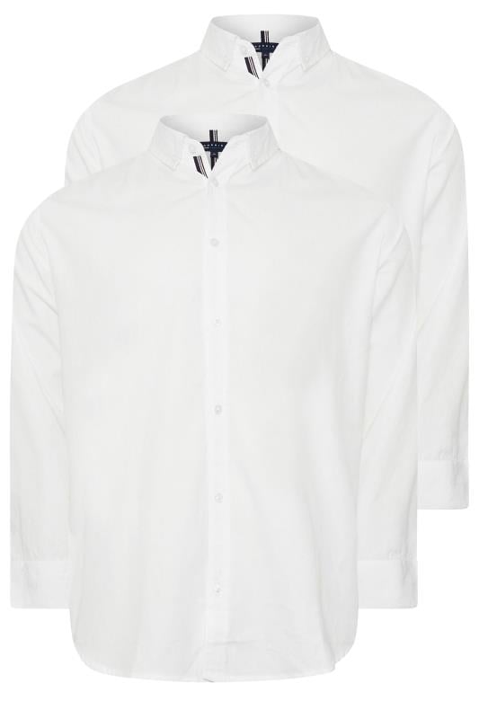 BadRhino Big & Tall 2 PACK White Long Sleeve Poplin Shirts | BadRhino 8