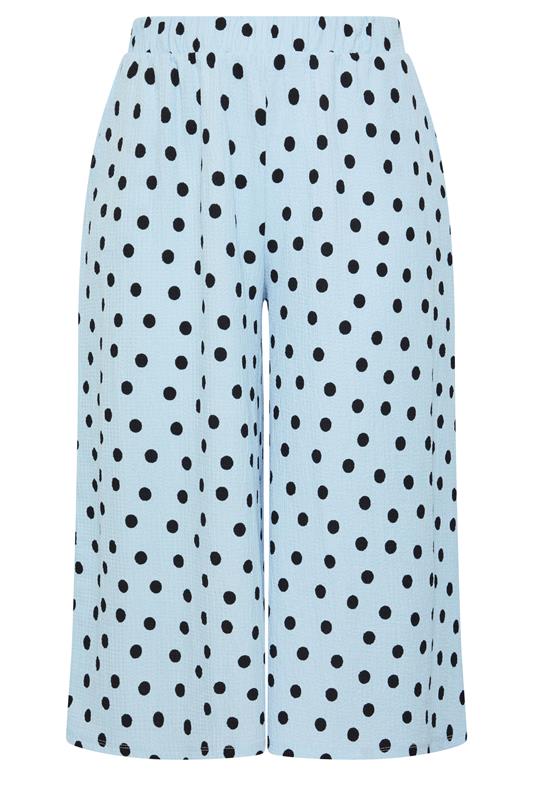 YOURS Plus Size Light Blue Polka Dot Culottes | Yours Clothing 5