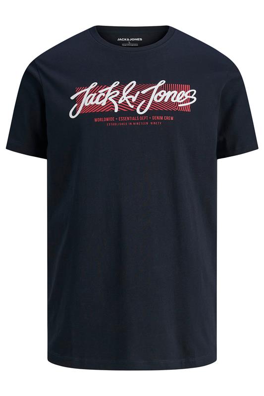 JACK & JONES Big & Tall Sky Captain Blue Urban T-Shirt | BadRhino 2