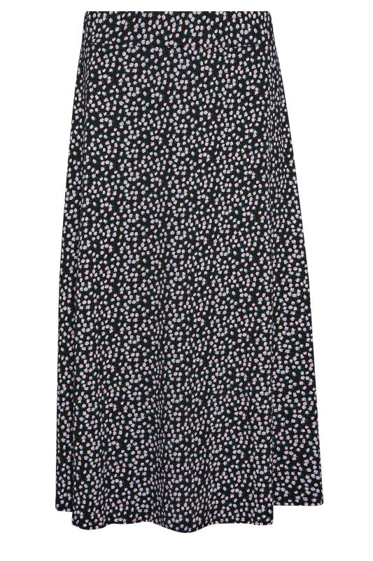 M&Co Black Ditsy Print Jersey Midi Skirt | M&Co 5