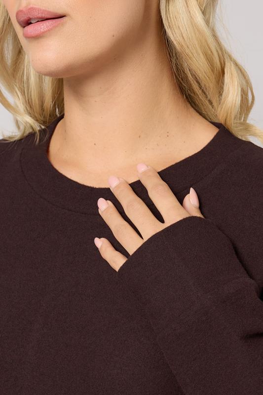 YOURS Plus Size Chocolate Brown Soft Touch Jumper | Yours Clothing 4