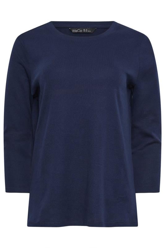 M&Co 2 Pack Navy Blue Plain & Stripe V-Neck Cotton T-Shirts | M&Co 9