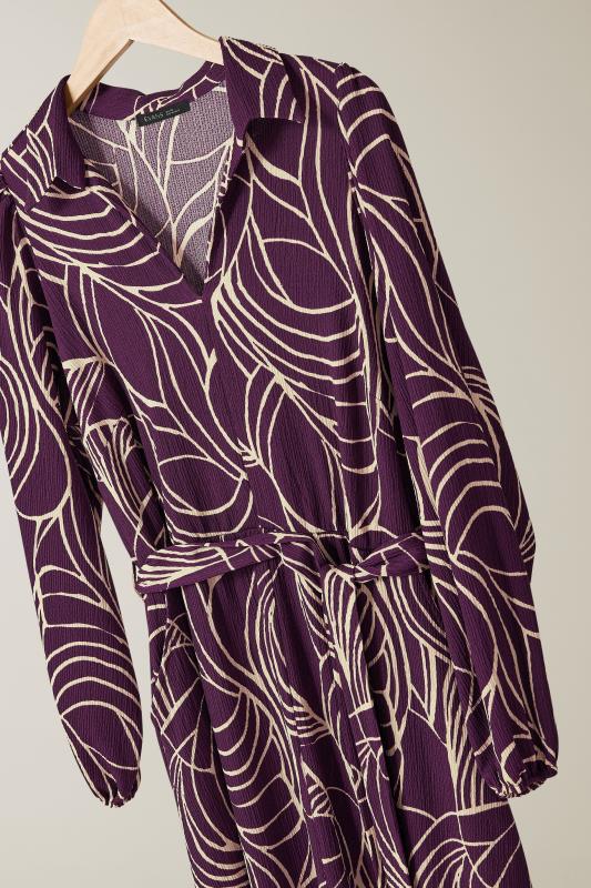 EVANS Plus Size Purple Linear Print Belted Shirt Dress | Yours Clothing 6