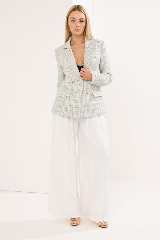 STAR White Boucle Checked Blazer | StarByJM 1