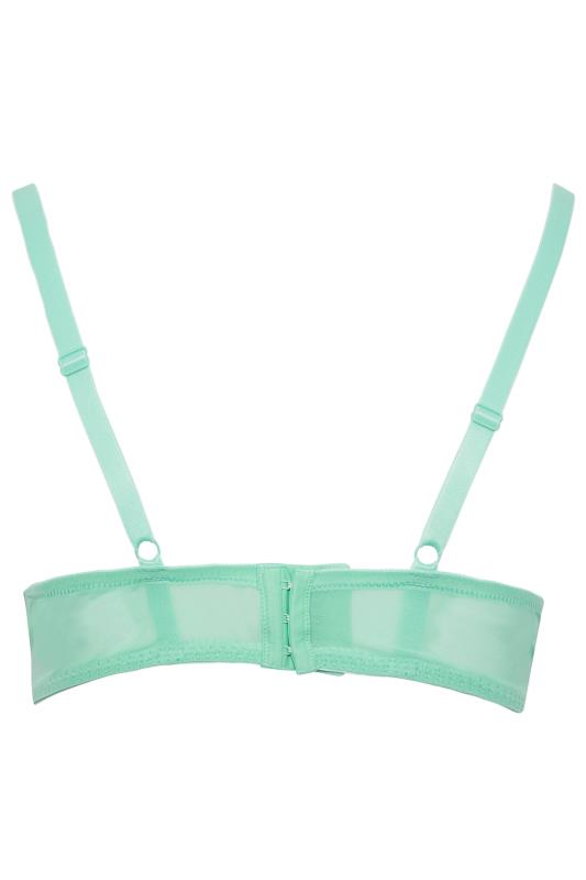 Plus Size YOURS Mint Green Lace Padded Underwired Bra | Yours Clothing  6