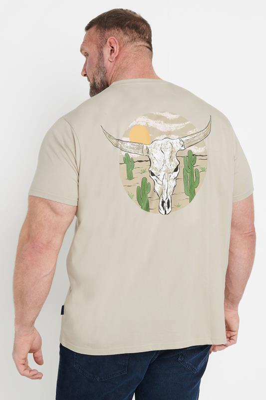 BadRhino Big & Tall Natural Brown Cow Skull Graphic T-Shirt | BadRhino 2