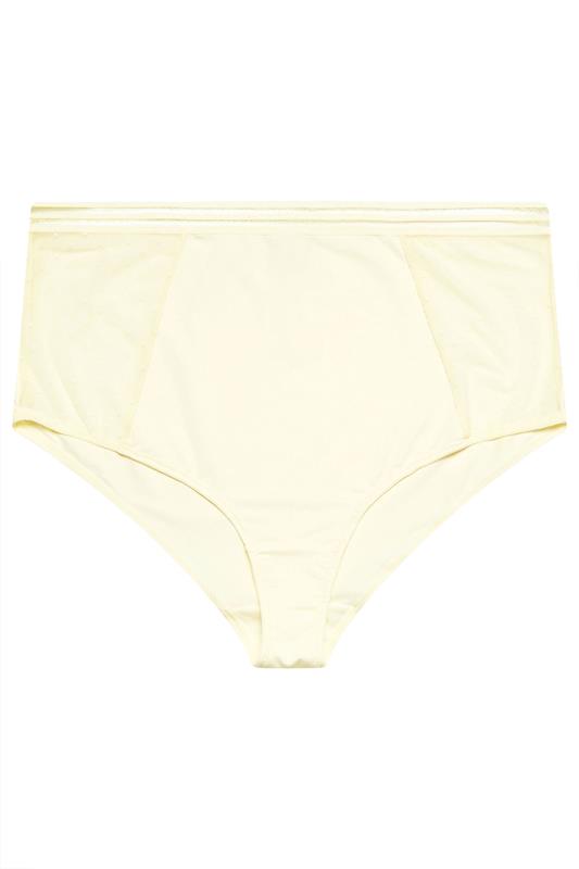 YOURS Plus Size Yellow Dobby Lace Full Brief | Yours Clothing 5