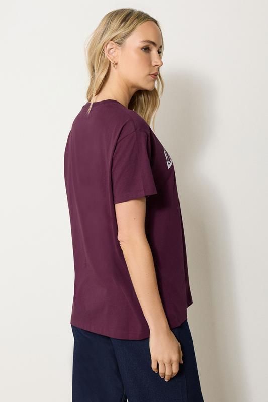 LTS Tall Burgundy Red 'Amour' Slogan Cotton T-Shirt | Long Tall Sally 2