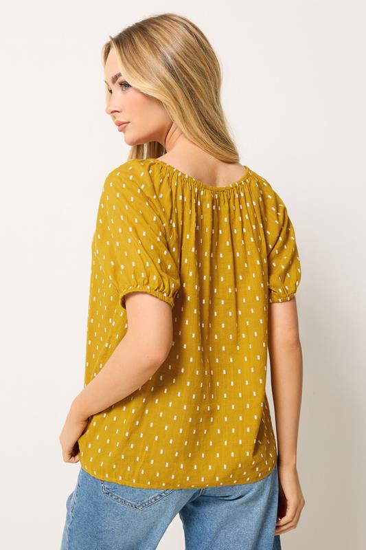 M&Co Yellow Dobby Button Up Blouse | M&Co 4