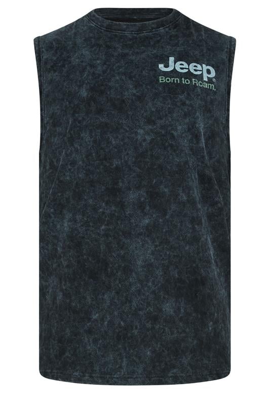 BadRhino Big & Tall Black Acid Wash 'Jeep' Graphic Vest | BadRhino 1