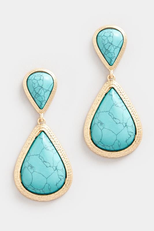  Yours Gold Tone Stone Teardrop Earrings