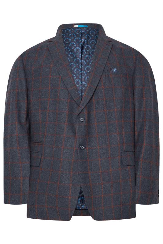 BadRhino Tailoring Big & Tall Blue & Red Checked Suit Jacket | BadRhino 10