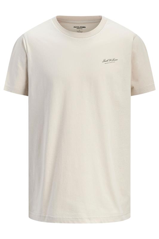 JACK & JONES Big & Tall Moonbeam White Logo Graphic T-Shirt | BadRhino 2