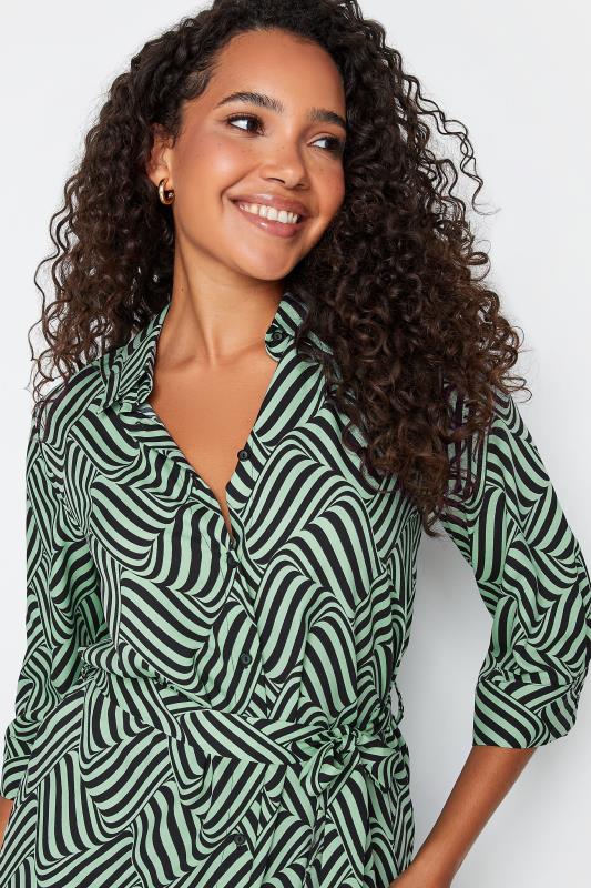 M&Co Green Geometric Print Shirt Dress | M&Co 4