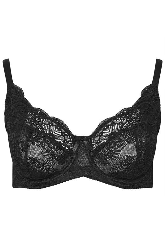 YOURS 2 PACK Plus Size Black & White Swirl Lace Bras | Yours Clothing 9