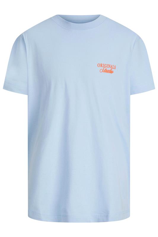 JACK & JONES Big & Tall Light Blue Crew Neck Back Graphic Tee | BadRhino 4