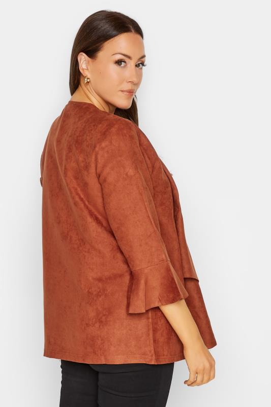 M&Co Brown Suedette Waterfall Jacket | M&Co 3
