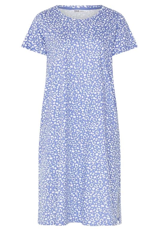 YOURSET Plus Size 2 PACK Blue Leopard Heart Midaxi Nightdresses | Yours Clothing 9