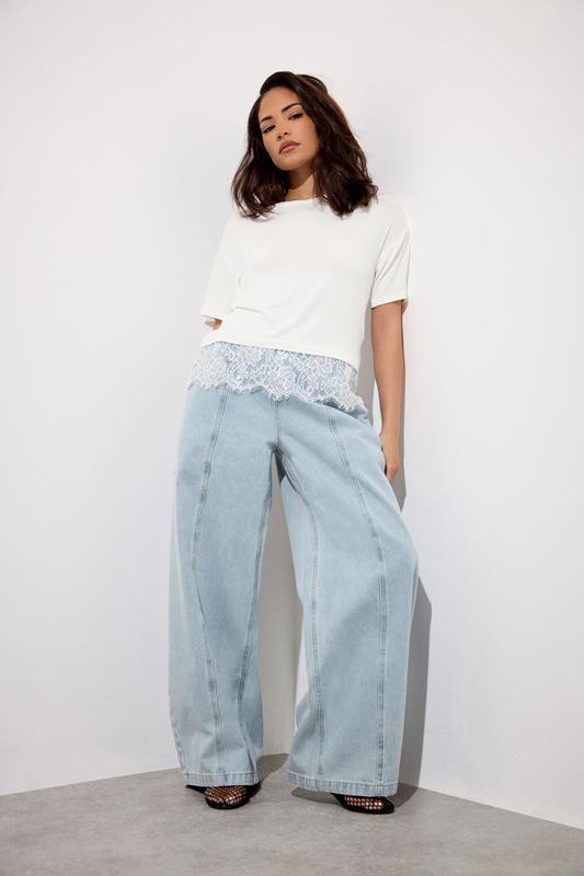  PixieGirl Petite Light Blue Seam Front Balloon Jeans