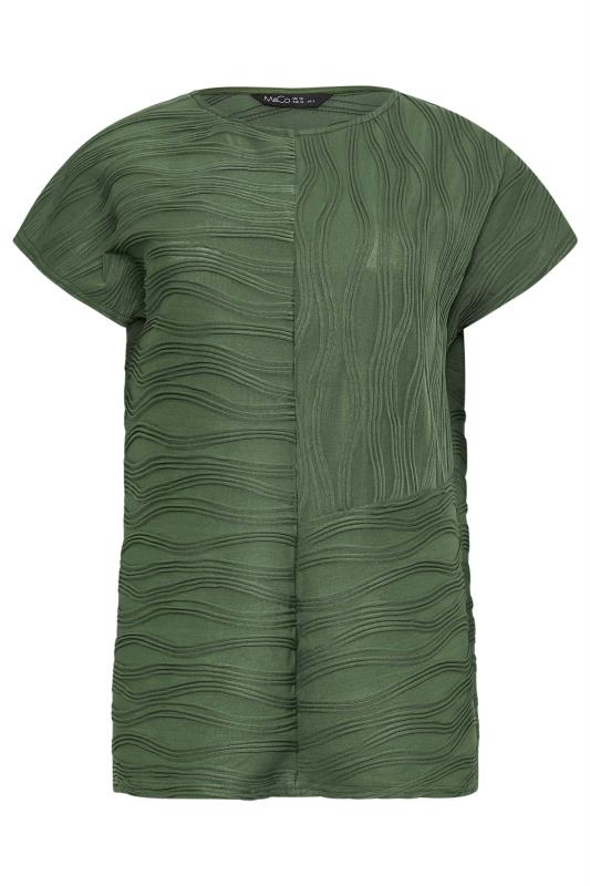 M&Co Khaki Green Textured Top | M&Co 5