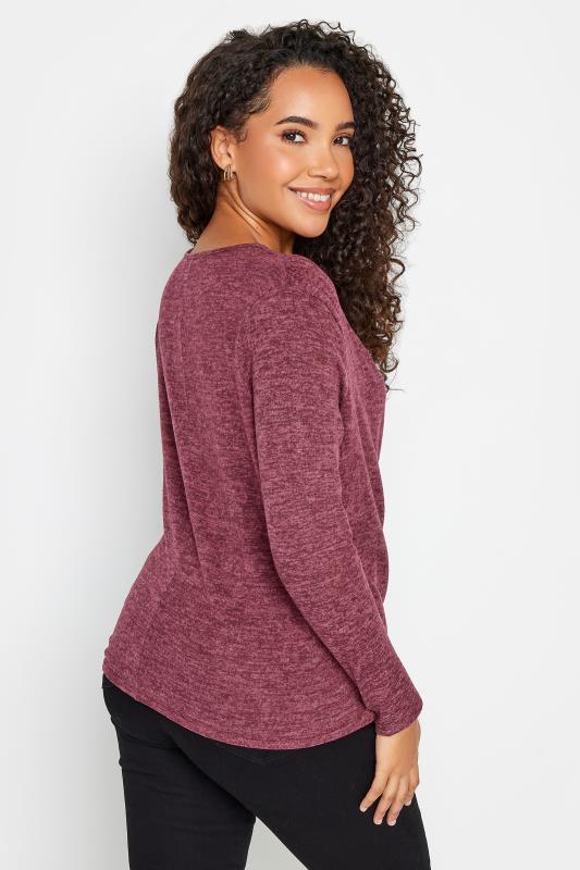 M&Co Berry Red Wrap Over Jumper | M&Co 3