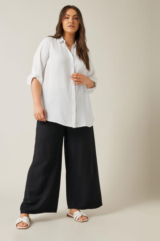 EVANS Plus Size White Tab Sleeve Shirt | Evans 2