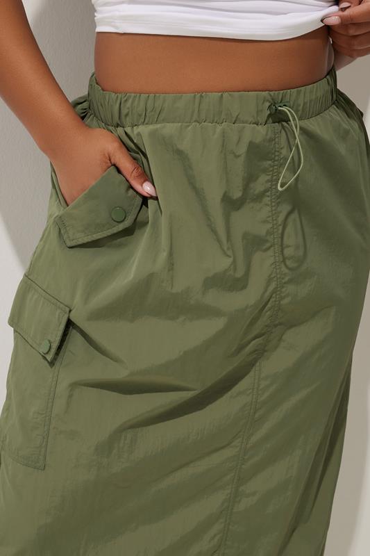 LIMITED COLLECTION Plus Size Khaki Green Cargo Maxi Skirt | Yours Clothing 4