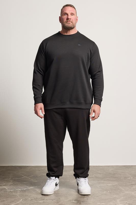 BadRhino Big & Tall Black Crew Neck Sweatshirt | BadRhino 1