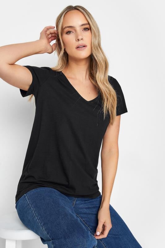 LTS Tall Women's Black Short Sleeve Cotton T-Shirt | Long Tall Sally 5