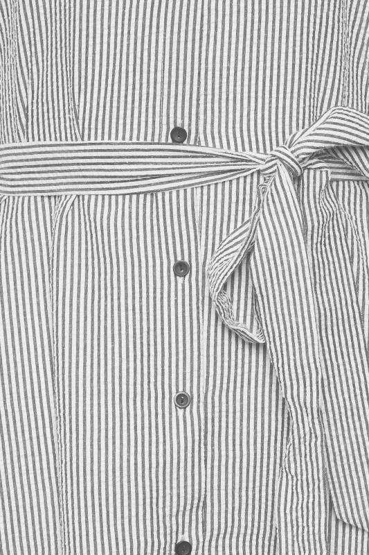 M&Co White & Black Stripe Print Tie Waist Tunic Shirt Dress | M&Co 5