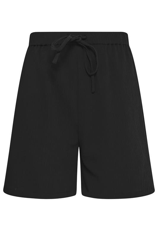 LTS Tall Women's Black Tie Waist Textured Shorts | Long Tall Sally 5