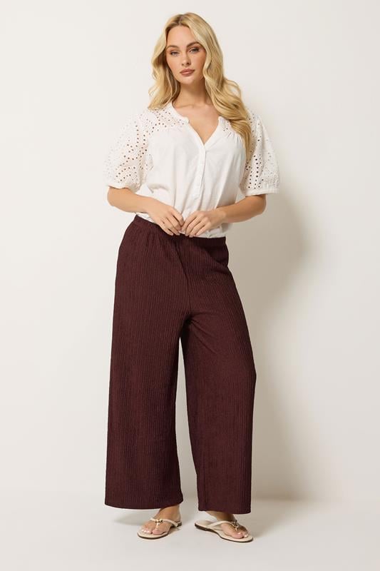  M&Co Rust Brown Wide Leg Cropped Trousers