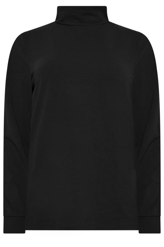 M&Co Black Turtle Neck Long Sleeve Cotton Blend Top | M&Co 6