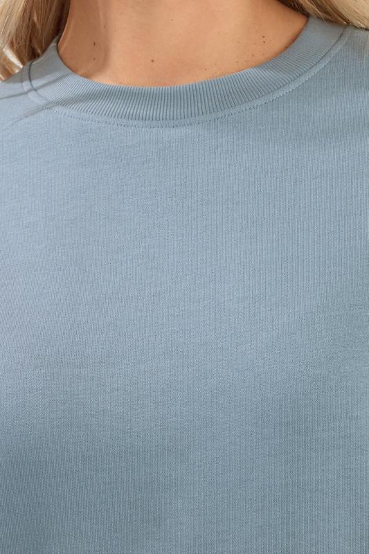 YOURS Plus Size Dusky Blue Sweatshirt | Yours Clothing 4