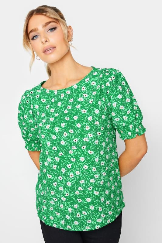 Women's  M&Co Green Daisy Print Blouse