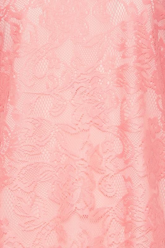 M&Co Light Pink Floral Lace Long Sleeve Blouse | M&Co 5