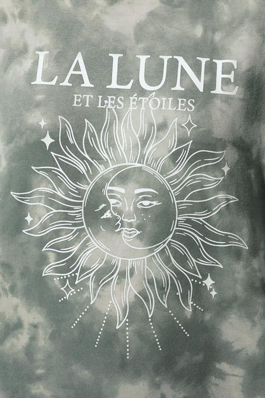 LIMITED COLLECTION Plus Size Grey 'La Lune' Tie Dye Sweatshirt | Yours Clothing 5