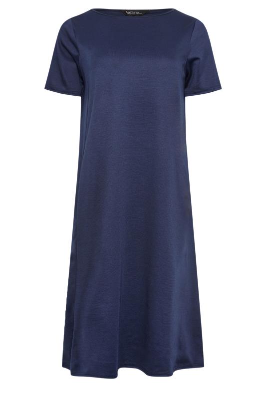 M&Co Navy Blue Short Sleeve Ponte Swing Dress | M&Co 5